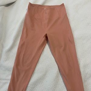 Girlfriend Collective Crop Compressive High-Rise Legging - terra cotta color